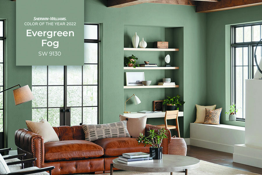 THE 2022 SHERWIN-WILLIAMS COLOR OF THE YEAR IS EVERGREEN FOG: A PERFECT SHADE TO FRESHEN UP ANY SPACE